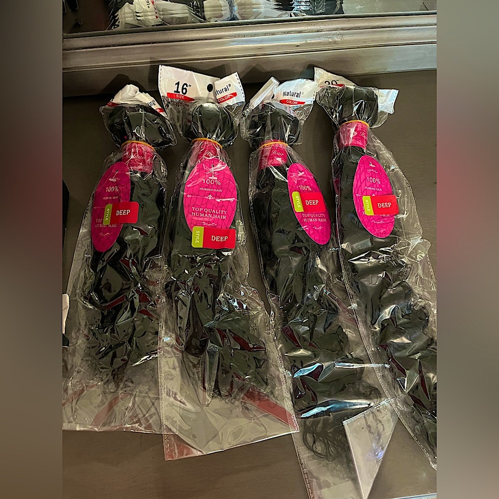 Hair bundles Human Hair Deep Wave (14 16 18 20inch) 4 Bundles 100% Virgin Hair